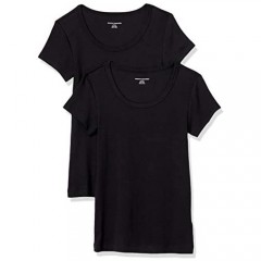  Essentials Women's 2-Pack Slim-Fit Cap-Sleeve Scoopneck T-Shirt