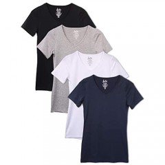 Kalon Women's 4-Pack V-Neck T-Shirt Base Layer