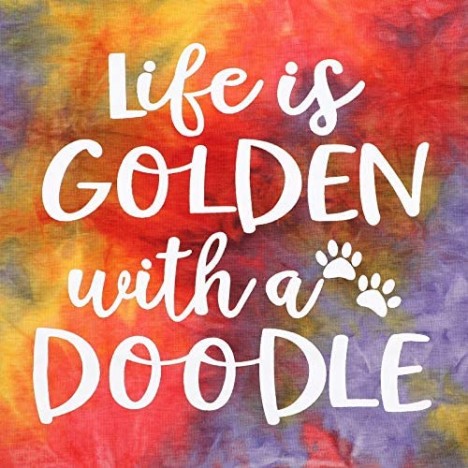 MYHALF Life is Golden with a Doodle Shirt for Women Funny Dog Mama Tees Short Sleeve Mum T-Shirt Tops