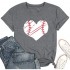MYHALF Women Baseball Heart T-Shirt Cute Graphic Tee Shirts Casual O-Neck Tee Shirt