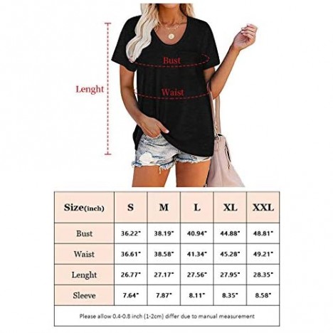 OWIN Womens Tshirts Short Sleeve Summer Tops Loose Fit Soft Tunic Basic Casual Pocket Tee