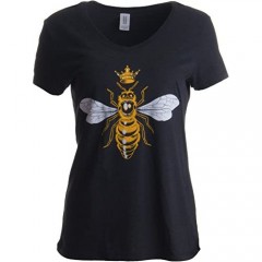 Queen Bee | Funny Cute Cool Boss Lady Crown Alpha Top Women's V-Neck T-Shirt