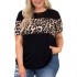 Ritera Womens Plus Size Tops Striped Leopard Raglan Tee Shirts Casual Tunics Blouses