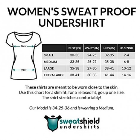 Sweatproof Undershirt for Women Scoop Neck White Sweat Pads