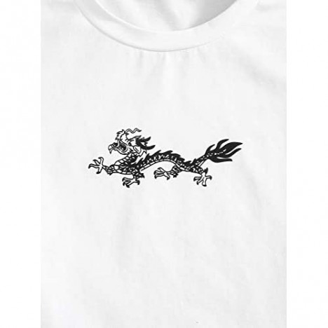 SweatyRocks Women's Cute Floral Print Cropped Tee Short Sleeve Crop Top