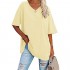 Ebifin Women's Oversized T Shirts Tees Half Sleeve V Neck Comfy Cozy Cotton Tunic Tops