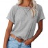 ETCYY NEW Womens Short Sleeve V-Neck Shirts and Raglan Crewneck T Shirts Tees Color Block Casual Loose Fit Tshirts Tops