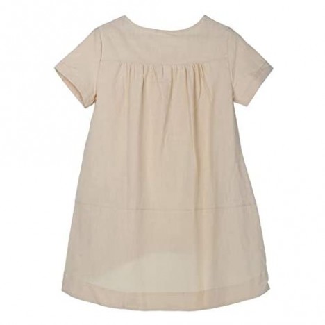 Minibee Women's Cotton Linen Short Sleeve Tunic/Top Tees