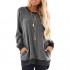 MISFAY Womens Casual Long Sleeve Round Neck Pocket T Shirts Blouses Tunic Sweatshirt Tops with Pocket
