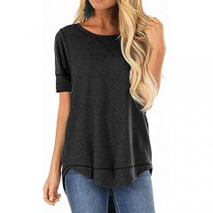 Summer Tops for Women Blouse Long Sleeve Tunic Casual T Shirts Loose Fitting Tee Top