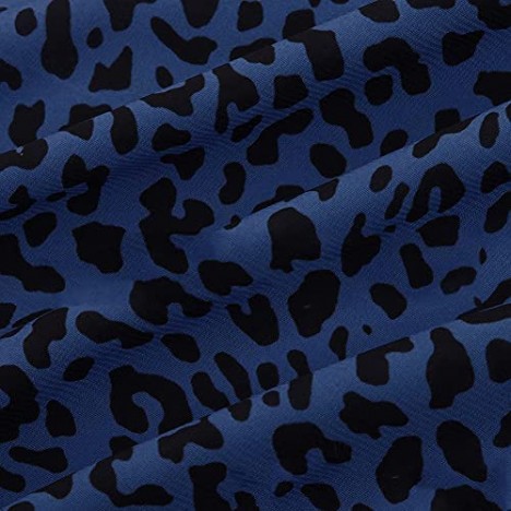 CHARTOU Women's Summer Halter Neck Leopard Print Pleated Sleeveless Chiffon Shirt Tops