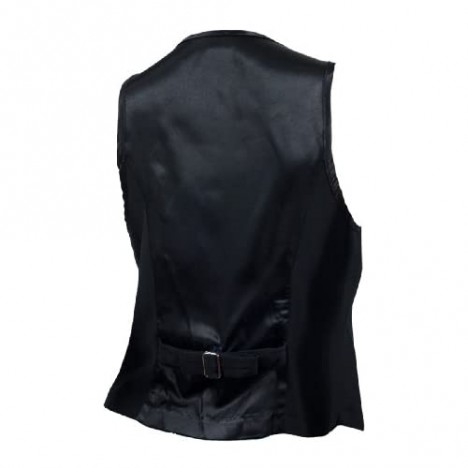 eVogues Black Button Front Sleeveless Vest Top
