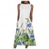 FUNEY Summer Casual Tshirt Dresses for Women Sleeveless Floral Print Sundress Swing Cover Up Tank Dress with Pockets
