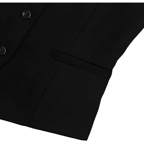 iiniim Women's Solid Formal Casual Suit Slim Fit Button Down Vest Waistcoat