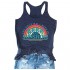 Rainbow Beer and Sunshine Tank Top for Women Sleeveless Drinking Tees Beach Vacation T Shirt Vest