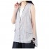 SCOFEEL Women's Linen Vest Button Down Sleeveless Blazer Jacket