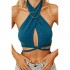 Sdencin Women Sexy Bandage Halter Crop Tops for Women Sleeveless Backless Club Party Chic Wrap Cropped Top