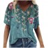 Summer Tops for Women  Loose Casual V-Neck Crop Tops Short Sleeve Casual Floral Print Tshirt Workout Basic New Tee