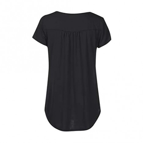 terbklf Women's Summer Tops and Blouses Short Sleeve T-Shirts Button Down Shirts Sleeveless Gradient Tank Tops for Women