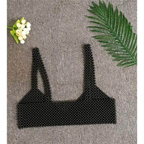Women Crochet Tank Camisole Pearl Vest Blouse Bralette Bra Crop Top