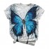 Women's Butterfly Short Sleeve Graphic T-Shirt Butterflies Pattern Print Cute Tees Crew Neck Tops Blouse