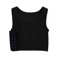 YiZYiF Chest Binder Flat Compression 3 Rows Clasp Bust Corset Tank Tops Les Vest for Women
