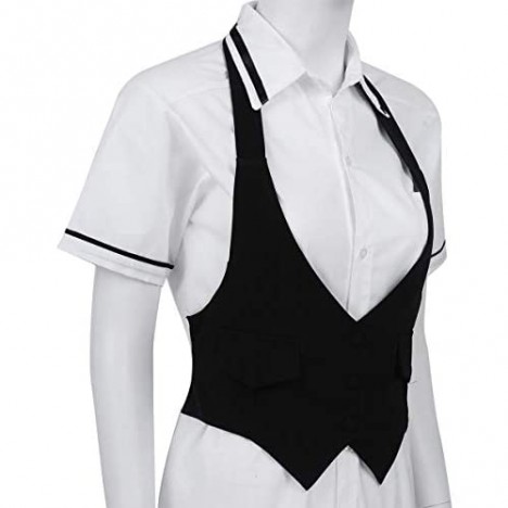 YiZYiF Women's Halter Dressy Casual Versatile Vest Backless Tuxedo Suit Waistcoat