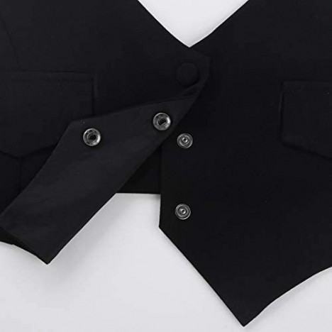 YiZYiF Women's Halter Dressy Casual Versatile Vest Backless Tuxedo Suit Waistcoat