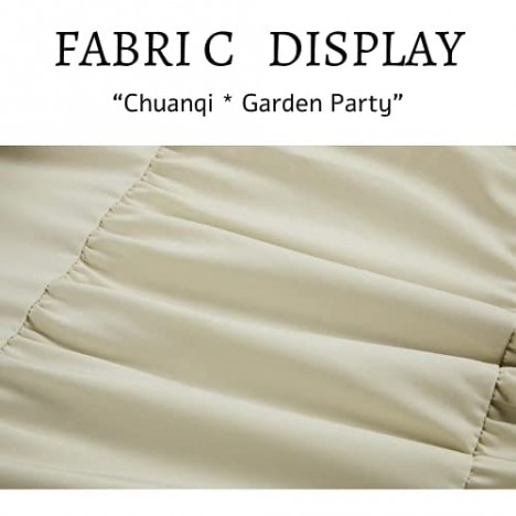 Chuanqi Womens Ruffles Boho Floral Printed Babydoll Loose Swing Casual Short Mini T-Shirt Dress