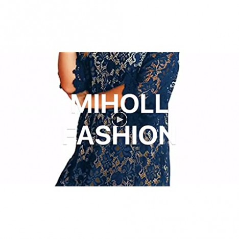 MIHOLL Women's Off Shoulder Lace Shift Loose Mini Dress