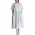 Mordenmiss Women's Cotton Linen Dress Summer Midi Dresses with Pockets